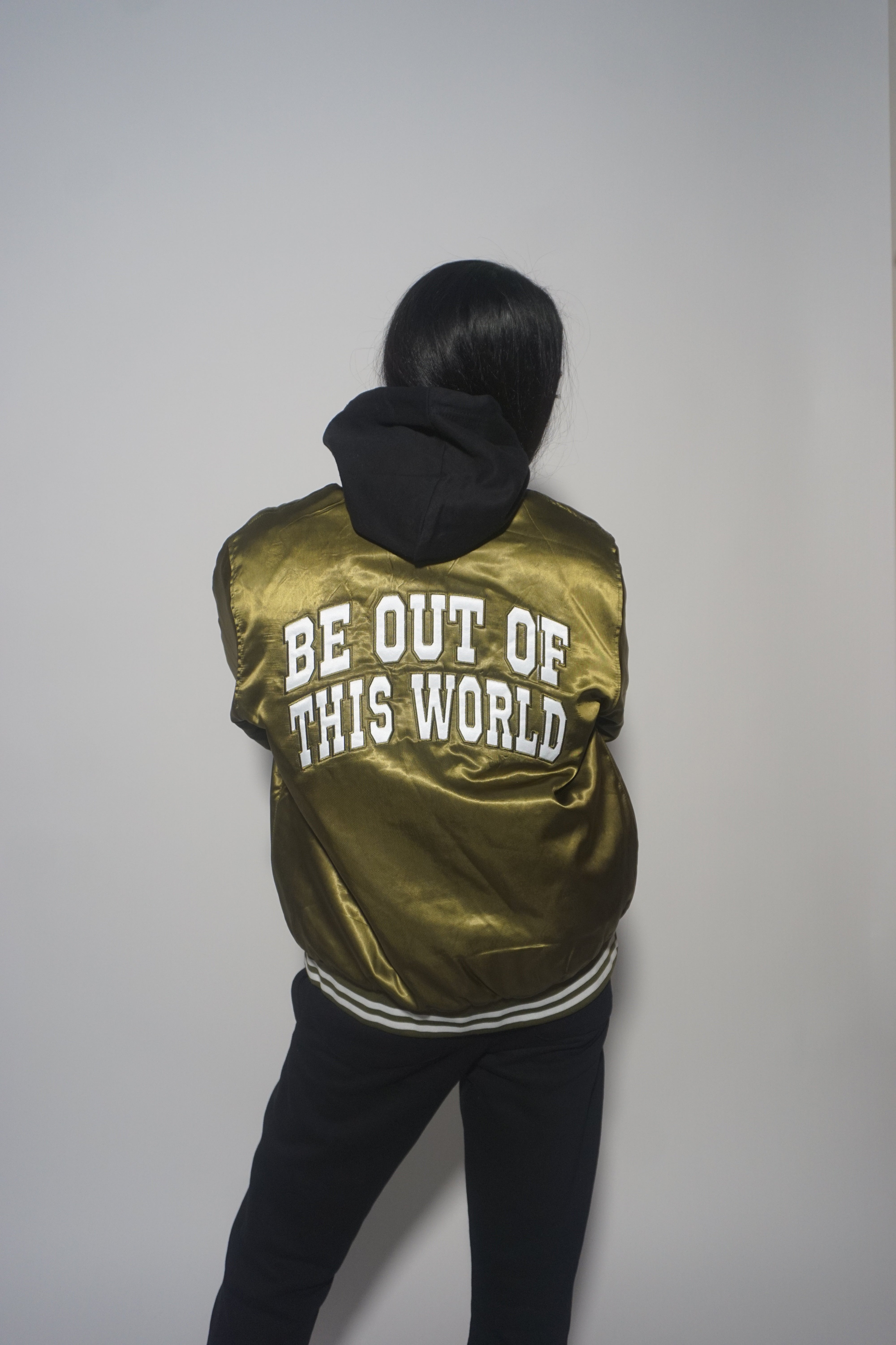 Be OTW Padded Varsity Jacket (Olive Green) - OTW Threads