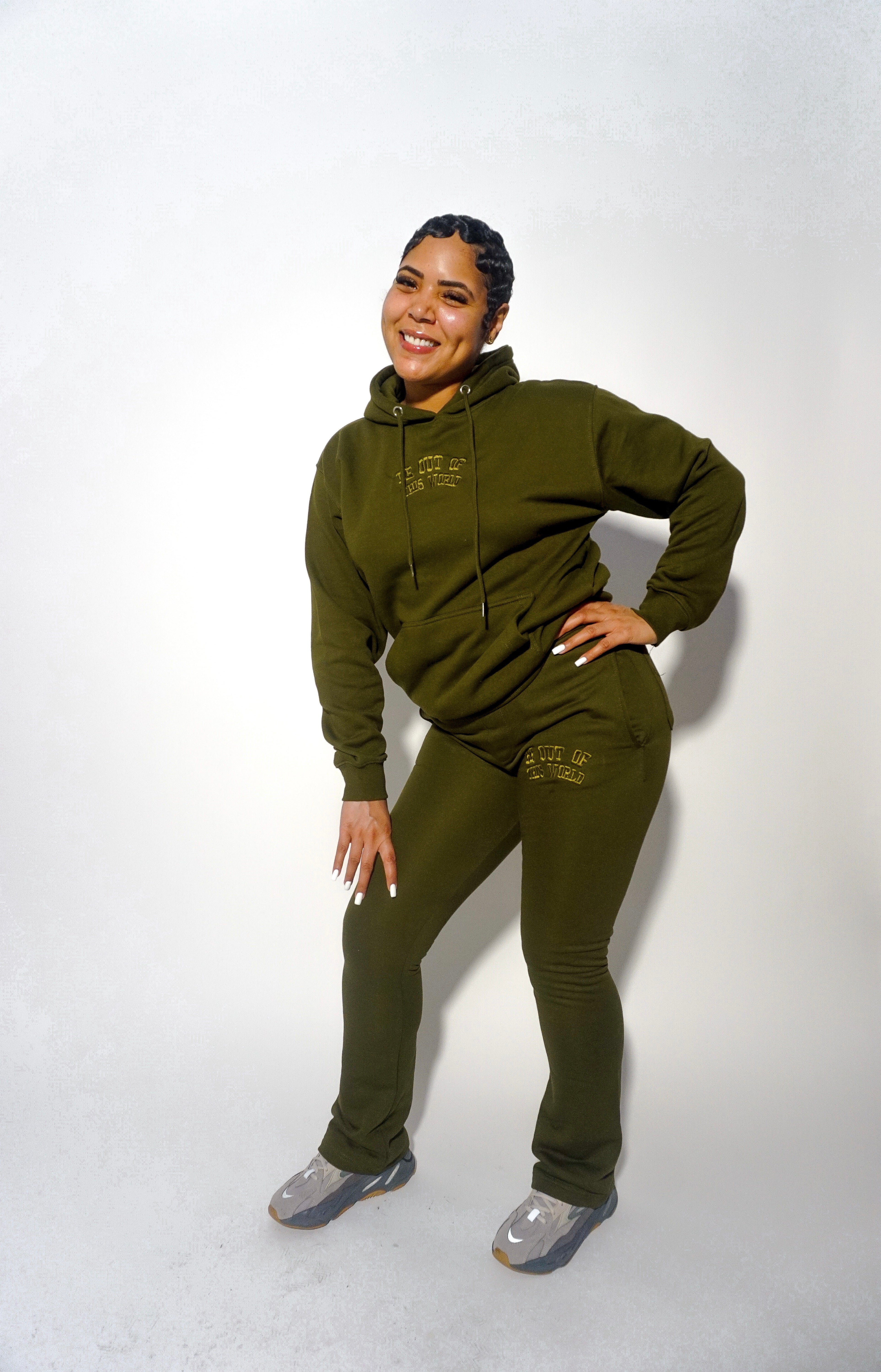 Be OTW Flare Sweatpants (Olive Green) - OTW Threads