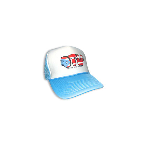 OTW Puerto Rico Graffiti Trucker Hat (Blue) - OTW Threads