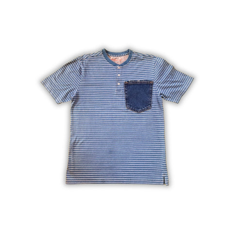 OTW Denim Pocket Striped Henley (One of One) - OTW Threads