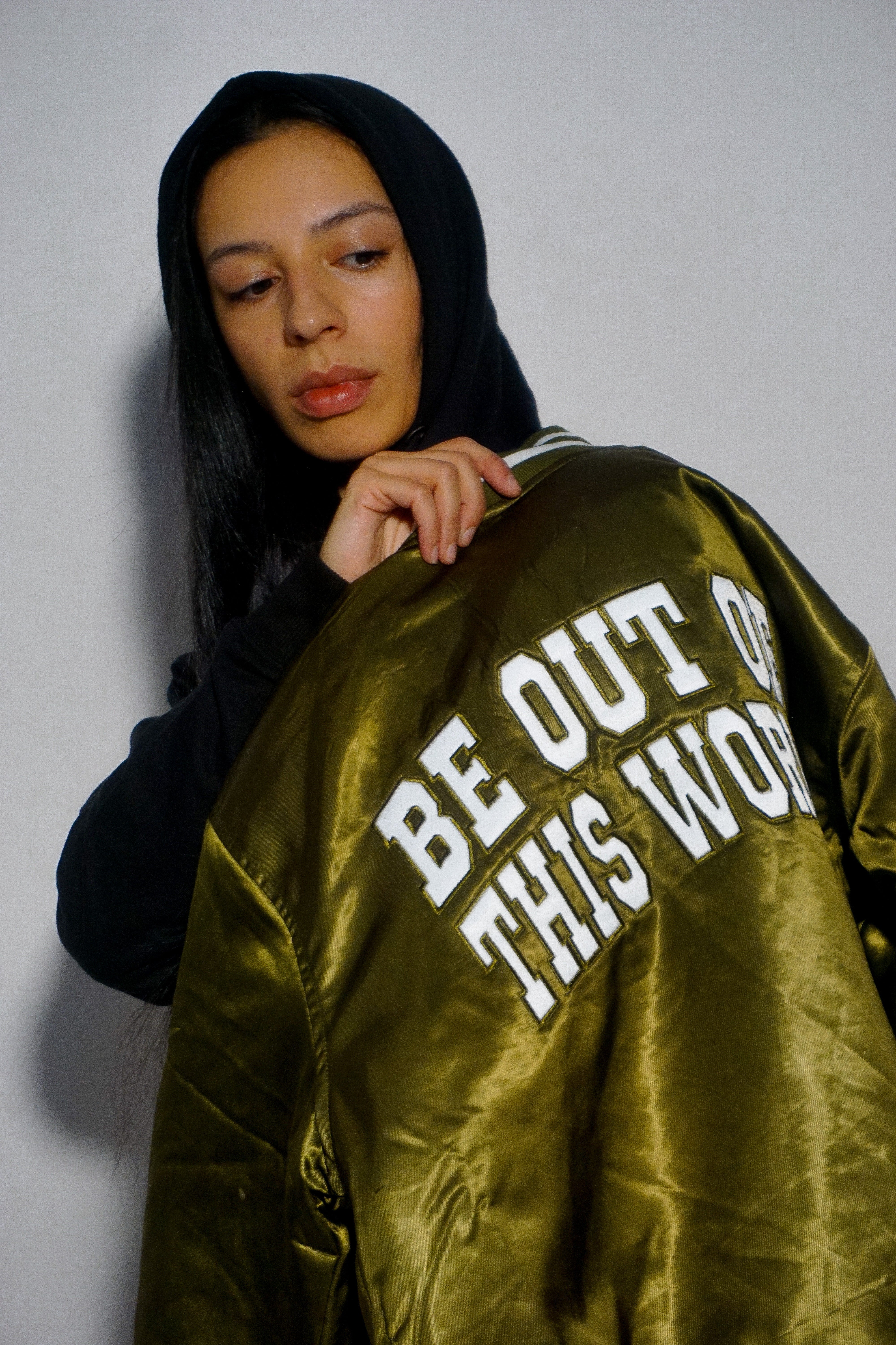 Be OTW Padded Varsity Jacket (Olive Green) - OTW Threads 
