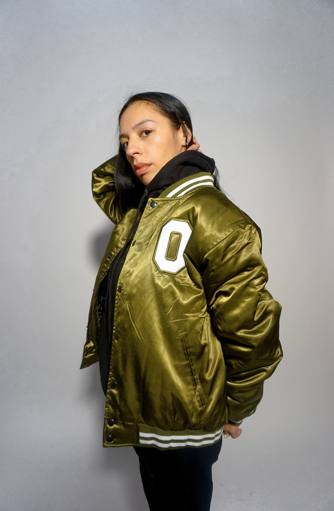 Be OTW Padded Varsity Jacket (Olive Green) - OTW Threads 