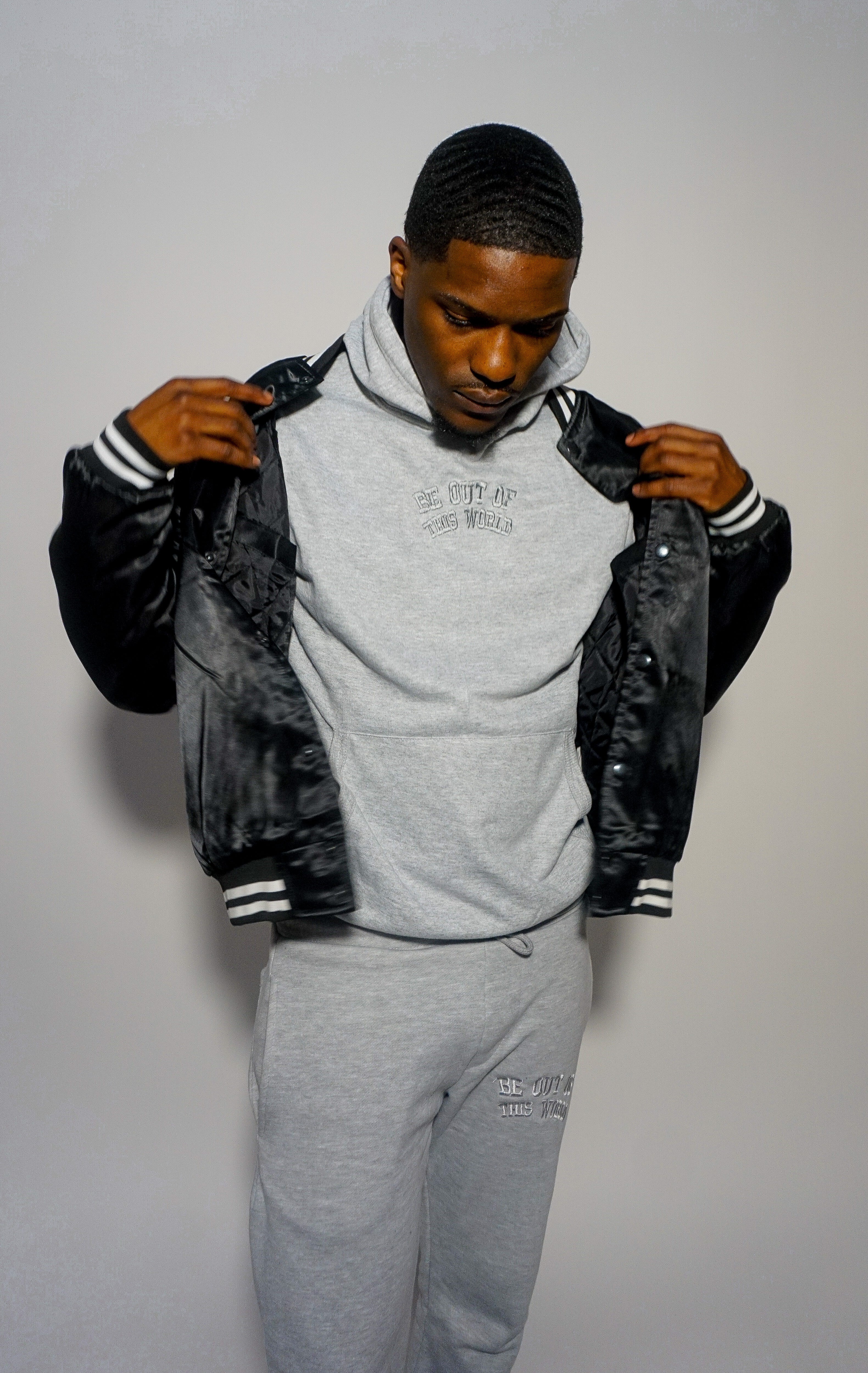 Be OTW Embroidered Hoodie (Gray) - OTW Threads 