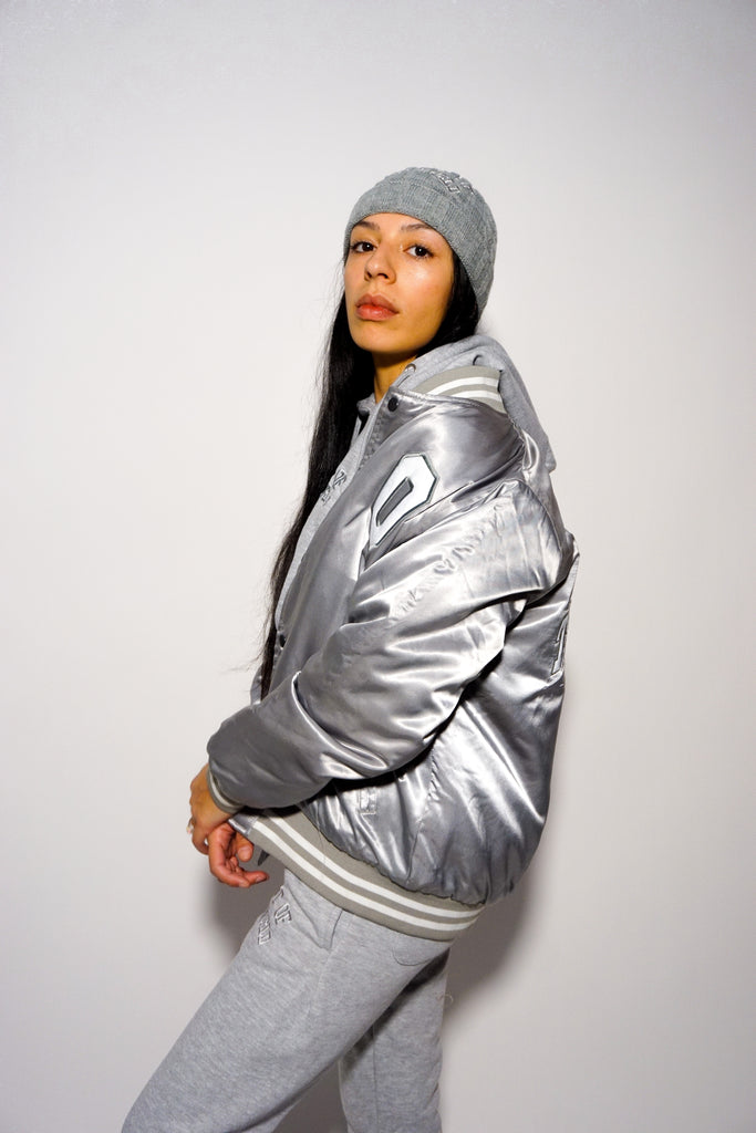 Be OTW Heavy Satin Jacket (Silver) - OTW Threads 
