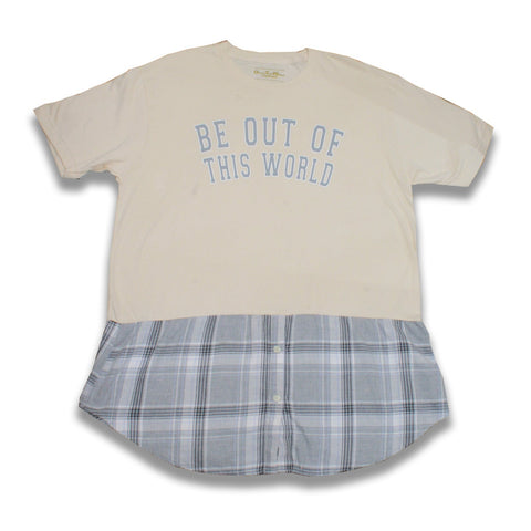Cream Gray Plaid Long Shirt - OTW Threads 